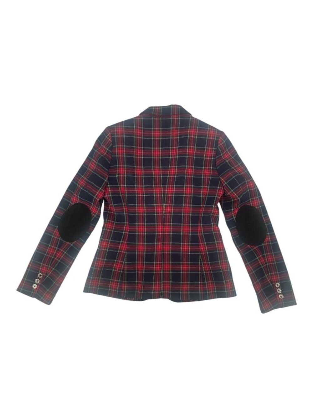 Tommy Hilfiger Women’s Size 4 Classic Tartan Plaid Blazer Elbow Patches Preppy - Picture 5 of 13